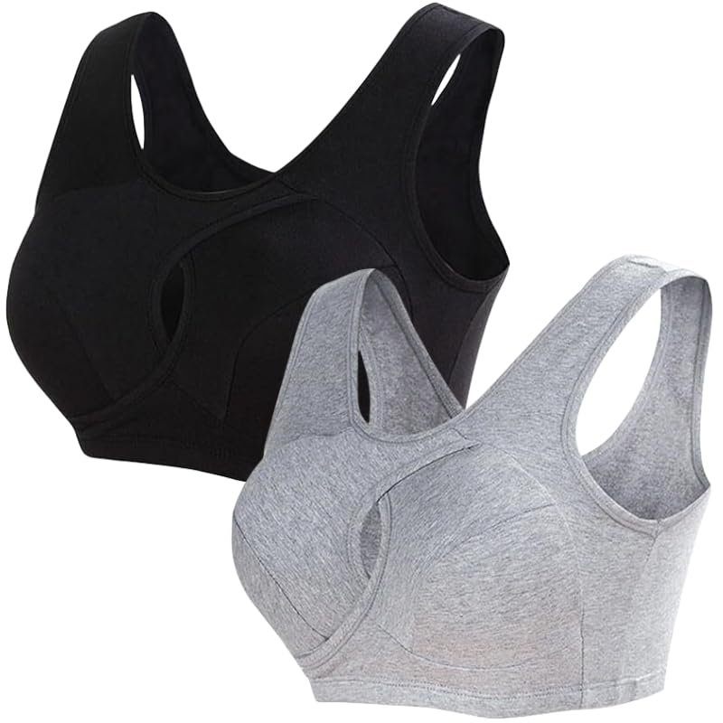 Lifts Anti-Sagging Wirefree Bra, Breathable Cool Lift up Air Bra, Breathable Anti Saggy Breasts Bra (Black + Gray,S)