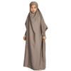 AFAVOM Girls Muslim Full Cover Prayer Dress Abaya Hijab Kaftan Islamic Dress Kids Long Sleeve Formal Clothes Dubai Hijab Eid Dress Teens Loose Fit Floor Length Casual Maxi Gown Taro Color 6-7 Years view 1