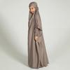 AFAVOM Girls Muslim Full Cover Prayer Dress Abaya Hijab Kaftan Islamic Dress Kids Long Sleeve Formal Clothes Dubai Hijab Eid Dress Teens Loose Fit Floor Length Casual Maxi Gown Taro Color 6-7 Years view 3