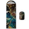 Sleeping Bags for Adults and Kids Backpacking Camping Sleeping Bags for Girls and Boys Lightweight Waterproof Cold/Warm 3-Season (Black Gold Marble, Single -31.5x90.5) view 1