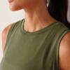ODODOS Sleeveless Crop Top for Women Athletic Tee Gym Workout Cropped Yoga Tank, Army, Medium view 4