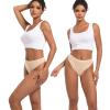 Amwounu High Waisted Cotton Thongs Underwear For Women Breatchale Soft Stretch Cotton Seamless Panties Size M Pack Of 6 view 3