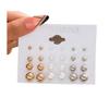 12 Pairs Shining Gold Silver Pearl Hypoallergenic Stud Earrings Set for Women Fashion Aesthetic Jewelry Accessories Statement Earrings Best Friends Birthday Jewelry Earrings for Mom view 4