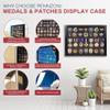 PENNZONI Medal Display Case Medium - Award Display Case, Patches Display Cabinet Case, Acrylic Wall Display Case, Walnut w/ Blue Felt view 4