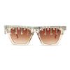 Diamond Cat Eye tassel Sunglasses Women Retro Jeweled Rhinestone Sun Glasses Sparkle Crystal Pearl Bling Eyewear (champagne) view 1