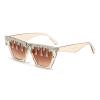 Diamond Cat Eye tassel Sunglasses Women Retro Jeweled Rhinestone Sun Glasses Sparkle Crystal Pearl Bling Eyewear (champagne) view 2