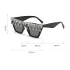 Diamond Cat Eye tassel Sunglasses Women Retro Jeweled Rhinestone Sun Glasses Sparkle Crystal Pearl Bling Eyewear (champagne) view 3