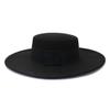 French Women's Hat Big Wide 10CM Fedora Hat Winter Wool Wedding Jazz Hats Flat Top Felt Hat view 1