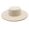 French Women's Hat Big Wide 10CM Fedora Hat Winter Wool Wedding Jazz Hats Flat Top Felt Hat view 4
