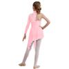 FEESHOW Big Girls Mesh Open Back Lyrical Dance Dress Ballroom Dancing Costumes Leotard High Low Flowy Sheer Skirt Pink A 8 Years view 2