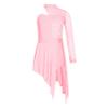 FEESHOW Big Girls Mesh Open Back Lyrical Dance Dress Ballroom Dancing Costumes Leotard High Low Flowy Sheer Skirt Pink A 8 Years view 3