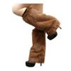 BWGHBH Women's Furry Leg Warmers Faux Fur Girl's Boot Covers Winter Warm Leg Cuffs For Party Christmas Costume Brown 40CM view 1