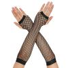Telooco Fishnet Long Gloves Fingerless Mesh Gloves Fish Net Arm Sleeves 80s Party Cosplay Costume Accessories for Women Girls(Black) view 1