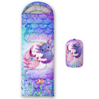 CVHOUSE Kawaii Axolotl Camping Sleeping Bags,3 Season Warm & Cool Weather,Lightweight,Waterproof Sleeping Bags for Adults & Kids,Traveling,and Outdoors,Camping Gear Equipment,31x90inch