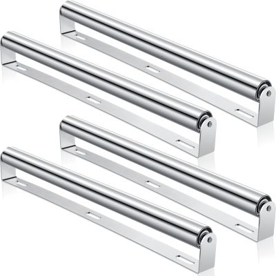 Therwen Boat Trailer Roller with Bracket Set 1.5" Diameter Conveyor Kayak Metal Roller with Bracket for Transporting Raft Industrial Use(21'' Long,Silver,Pack of 4)