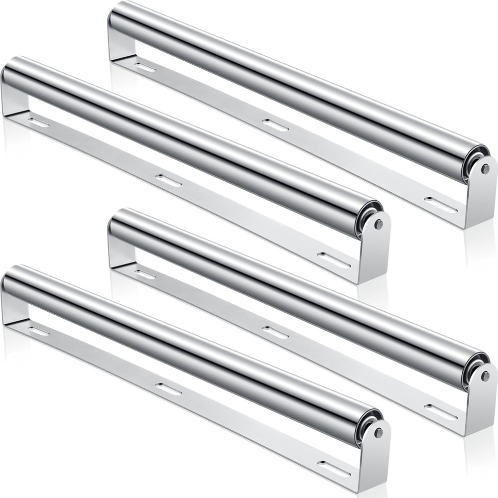Therwen Boat Trailer Roller with Bracket Set 1.5" Diameter Conveyor Kayak Metal Roller with Bracket for Transporting Raft Industrial Use(21'' Long,Silver,Pack of 4)