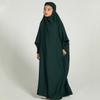 AFAVOM Abaya for Girls Muslim Dress Full Cover Hijab Kaftan Islamic Prayer Dress Kids Formal Prayer Clothes Dubai Hijab Church Eid Dress Teens Loose Fit Casual Maxi Gown Blackish Green 11-12 Years view 2