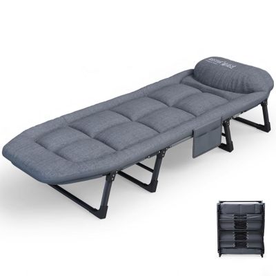 YVYKFZD Camping Cots for Adults, 6-Position Folding Camping Bed, Portable Sleeping Cots with Mattress, for Camping Tent Office Outdoor Travel, Supports 275 lbs (Size : 190x65x32cm)