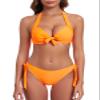 Colloyes Womens Neon Orange Two Piece Bikini Sets Push Up Halter Bikini Bathing Suit Adjustable 2 Piece Swimsuit Underwire Bikini Swimwear for Women Size XX-Large view 1