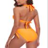 Colloyes Womens Neon Orange Two Piece Bikini Sets Push Up Halter Bikini Bathing Suit Adjustable 2 Piece Swimsuit Underwire Bikini Swimwear for Women Size XX-Large view 4
