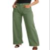 Dokotoo Women's Pants High Waisted Cargo Pants Women Baggy Jeans for Women Straight Wide Leg 2025 Spring Outfits Fashion Clothes Casual Trendy Pocket Teen Girls Trousers Stretch Denim Green view 2