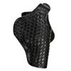Basket Weave Leather Paddle Holster Fits Colt Python or Colt King Cobra, Premium Leather, Thumb Break - ShnLeather (Black, Colt Python 4.25" Barrel) view 3