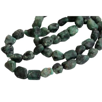 Gems For Jewels Women's 8-11mm Emerald Rough Beads, Drilled Emerald Raw Stones, Rough Emerald Gemstones, Loose Raw Emerald For Jewelry (5PCS To 10PCS Option)-PDG347, 10 Pcs