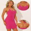 Allegra K Slim Fit Mini Dress for Women's Party Clubwear Bodycon Sleeveless Metallic Glitter Dresses X-Large Hot Pink view 2