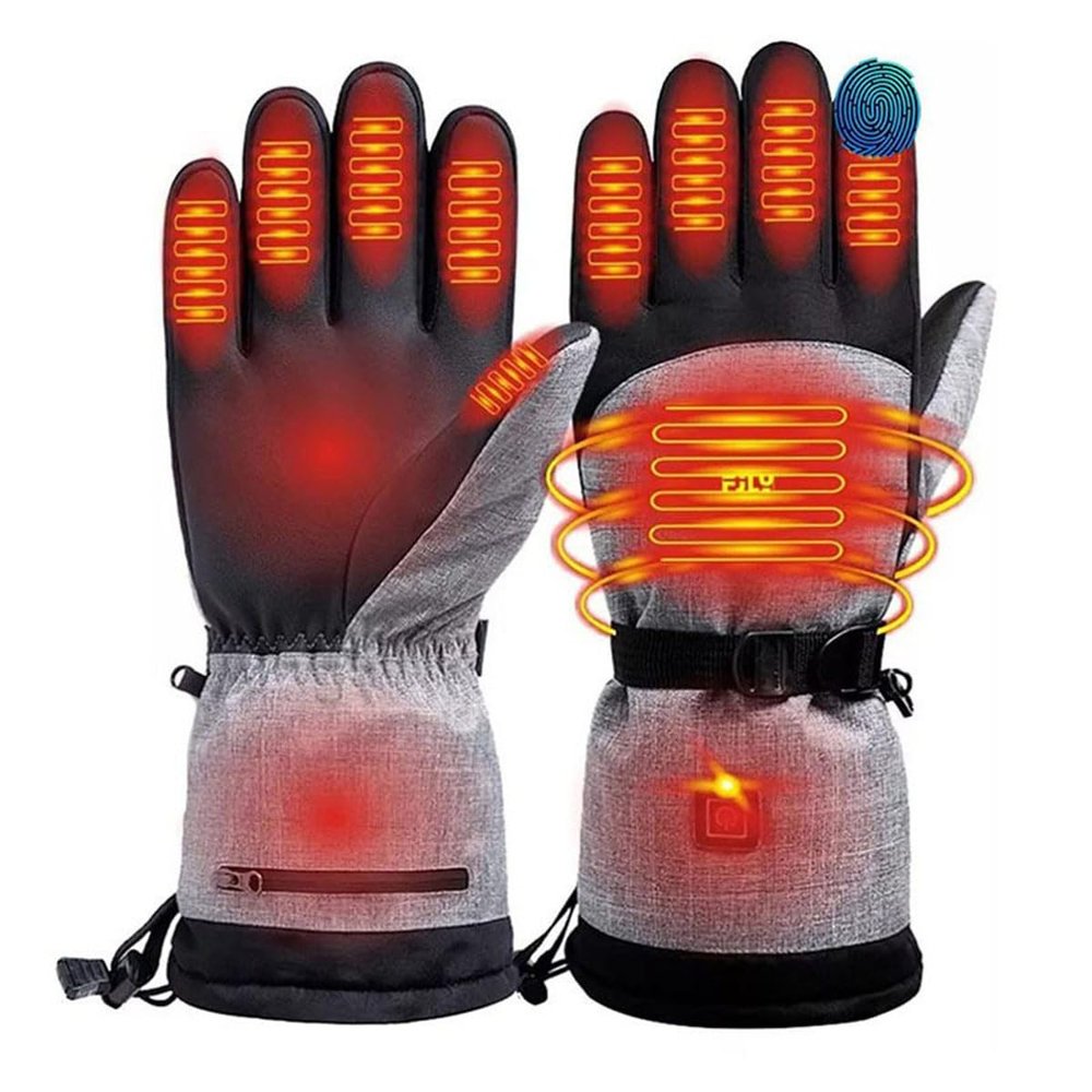 NURCOIOX Outdoor Men Women Heating Gloves Ski Electric Heated Gloves Rechargeable Touchscreen Gloves Winter Hand Warmer Thermo Gloves Hiking Cycling Motorcycle Fishing Powered Heating Gloves-Gloves