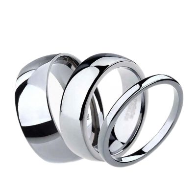 3 pcs Tungsten Carbide Couples Ring Engagement Jewelry Wedding Bands Sets for Men Women Alliance
