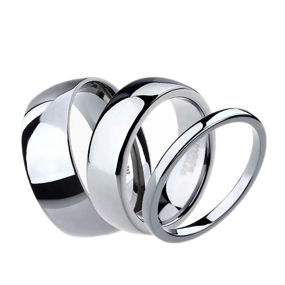 3 pcs Tungsten Carbide Couples Ring Engagement Jewelry Wedding Bands Sets for Men Women Alliance