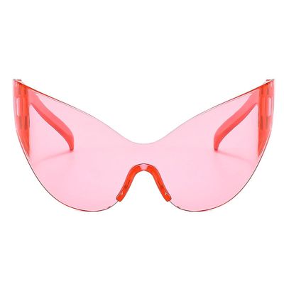 helena Oversized Y2k Sports Sunglasses Women Goggle Men Trends Wrap Around Shield One Piece Sunglasses Large Shades Eyewear (pink)