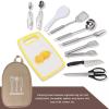 Kuuleyn Camping Travel Cooking Utensils Bag,Camping Cooking Utensils Set,Travel Cookware Pouch Bag with Handle for BBQ Camp Cookware Kitchen Kit(khaki color) view 4