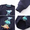 BeiVSlley Toddler Boys 3 Pack Cotton Pullover Crewneck Sweatshirt Long Sleeve Cartoon Shirt Sweaters Tops,Dark Blue,2-3T view 2