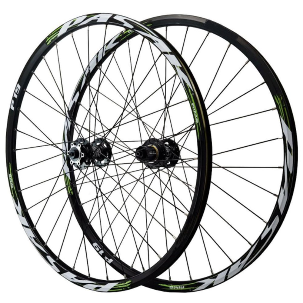 ZECHAO 24" Mountain Bike Wheel,Quick Release Bike Rim Disc Brake Front 2 Rear 4 Bearings 7/8/9/10/11/12 Speeds Bike Front and Rear Wheel Wheelset (Color : Green, Size : 24inch)
