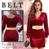 Tgirls Women's Elastic Belt Vintage Wide Waist Belts Gold O-Ring Buckle Stretch Belt for Women Dresses (Gold, Fit Waist:31''-36'') view 2