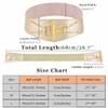 Tgirls Women's Elastic Belt Vintage Wide Waist Belts Gold O-Ring Buckle Stretch Belt for Women Dresses (Gold, Fit Waist:31''-36'') view 3