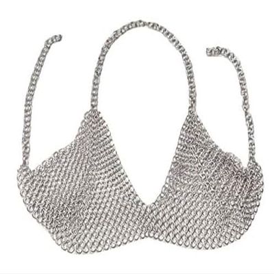 Handmade Aluminum butted chainmail bra Aluminum chainmail knitted bra wear