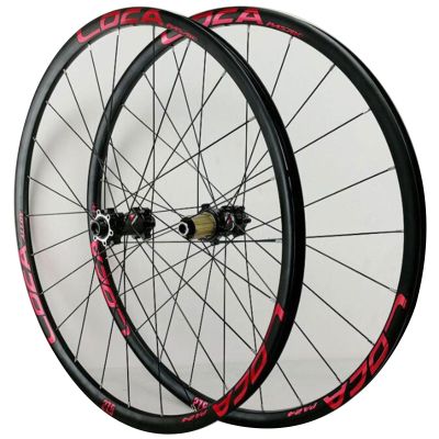 ZECHAO 26/27.5/29 Inch Thru Axle Boost Mountain Wheelset,24 Spokes Double Wall Aluminium Alloy Wheel Set for 8/9/10/11/12 Speed Cassette Wheelset (Color : Red, Size : 26inch)