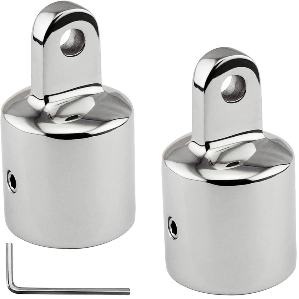 YANYUCB Bimini Top Eye End Cap Boat Bimini Top Fittings Stainless Steel 316 Bimini Top Hardware with L Shape Hex Key (1-3/16 inch 2 Pack)