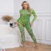 YONGHS Women 3D Fish Scale Print Jumpsuit Full Cover Stretchy Unitard Bodysuit Halloween Cosplay Costume Type F Medium view 3