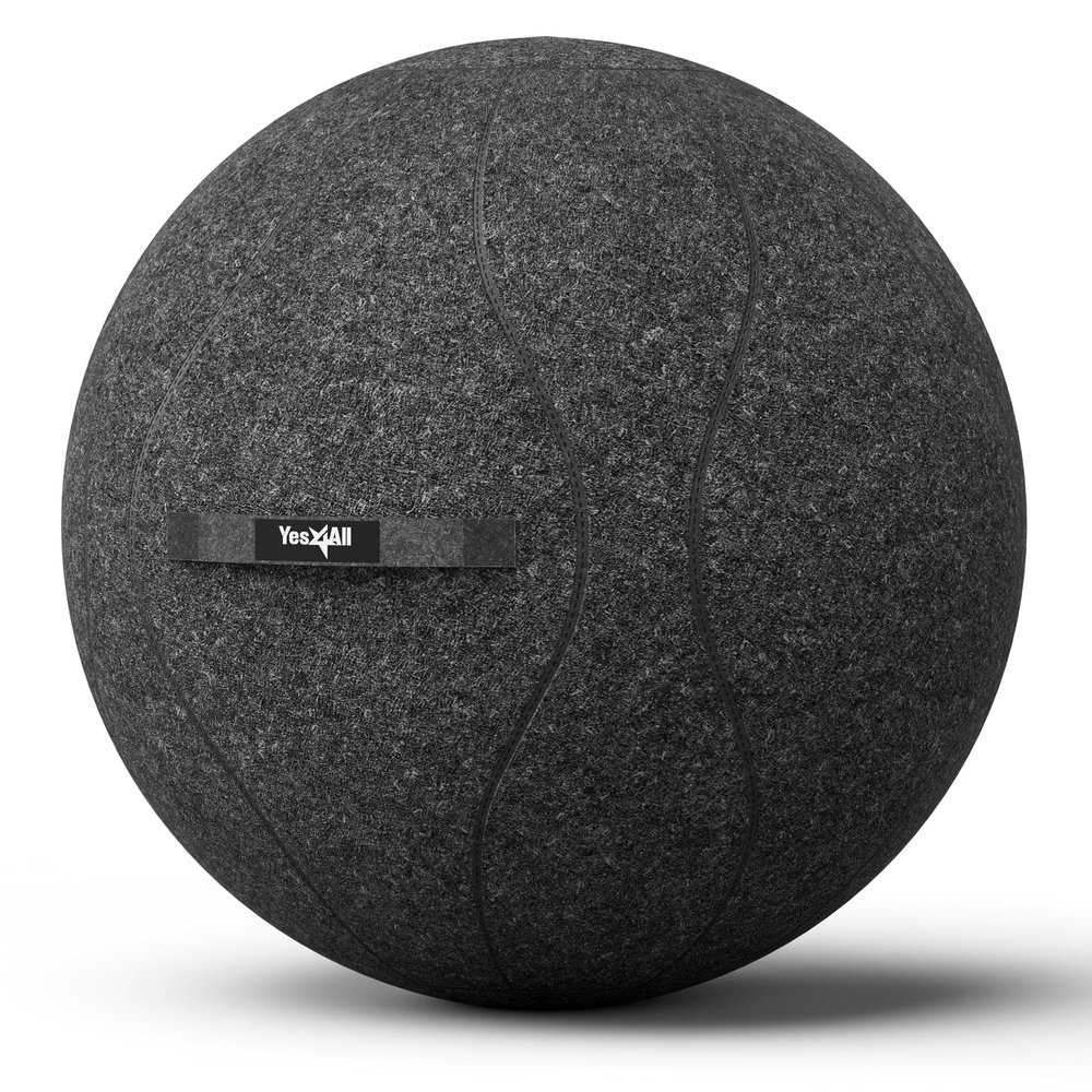 Yes4All Exercise Office, 400lbs Capacity Anti-Burst Yoga Weight Self-Standing Sitting Ball Chair with Hidden Seam Cover Convenient Handle & Pump Included, Standard, Dark Gray