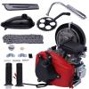 BounceyCart 142F 4-Stroke 49CC Bike Engine Motor Kit, Pull Start Scooter Engine Gas Petrol Motorized Bike Engine Air Cooled Bicycle Engine Kit for Scooter ATV Bikewith Belt view 1