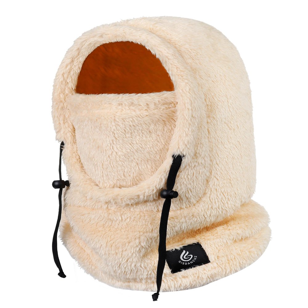 Gisdanchz Ski Mask for Women, Fleece Balaclava Face Mask Helmet Cover for Women Men, Neck Warmer Gaiters Face Cover for Winter Men Ski Hood Winter Shield for Cold Weather, Khaki