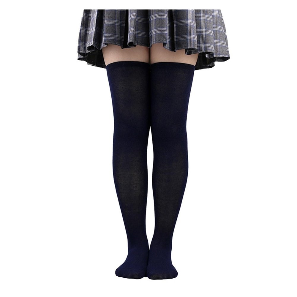 Sexy Black and White Striped Stockings Women's Over The Knee Thigh High Socks Women's Girls Warm Over The Knee Socks (Color : Black, Size : One-Size)