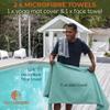 72" x 26.75" Long Hot Yoga Mat Towel Plus Compact Face Towel  Hot Yoga Essentials - Full Length, Absorbent, Microfiber Material for Workout, Gym - Pack of 2 Yoga Towels - Grip Improves with Sweat view 2