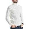 SWJGLITTR Men's Slim Fit Turtleneck Sweater Male Long Sleeve High Neck Warm Sweaters Men Casual Cable Knitted Pullover (3X-Large,White) view 1