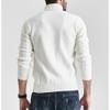 SWJGLITTR Men's Slim Fit Turtleneck Sweater Male Long Sleeve High Neck Warm Sweaters Men Casual Cable Knitted Pullover (3X-Large,White) view 3