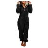 Auwer Hooded Onesie Pajamas for Adults Fleece Sherpa Sleepwear for Women Bear Onesie One Piece Pajamas view 1