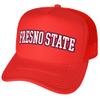 Campus Lab Official Fresno State University Distressed School Name Foam Snapback Trucker Hat - Unisex for Men and Women view 1